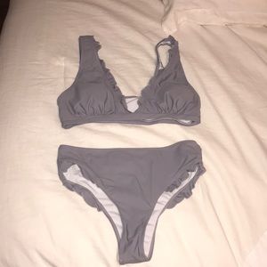 Gray high wasted bikini